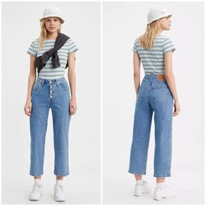 Levi’s Mile High Wide Leg Cropped Jeans Stretch Denim Women's Size 31